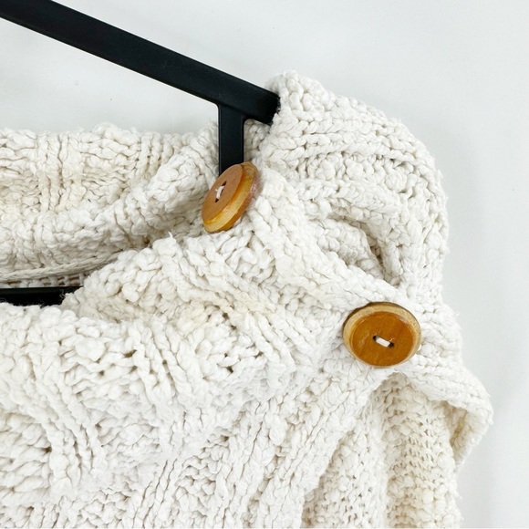 ✅ ANTHROPOLOGIE MOTH CREAM COWL NECK SWEATER SIZE LARGE NEUTRAL - Picture 8 of 11